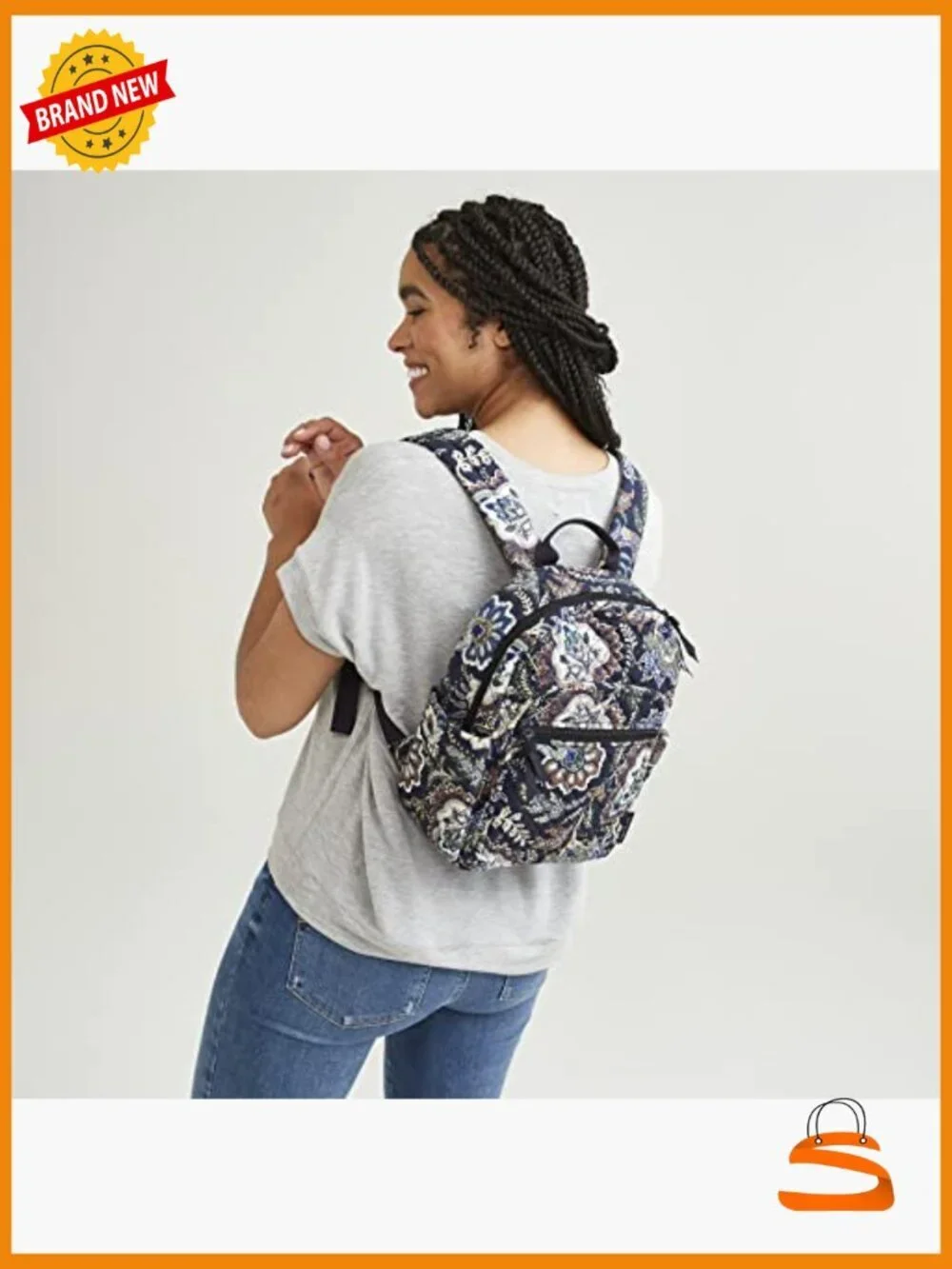 Women's Cotton Small Backpack - Lightweight Adjustable Straps